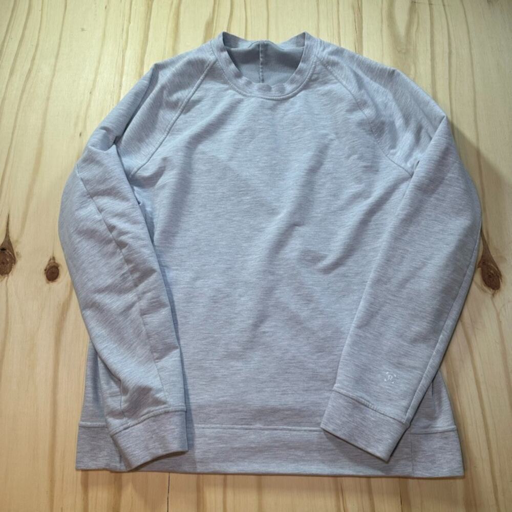 Lululemon Sweater Mens L Grey City Sweat Crewneck Stretch Gym Outdoor Workout